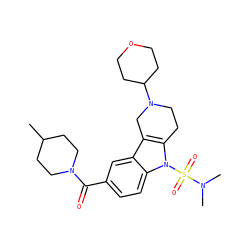CC1CCN(C(=O)c2ccc3c(c2)c2c(n3S(=O)(=O)N(C)C)CCN(C3CCOCC3)C2)CC1 ZINC000082149121