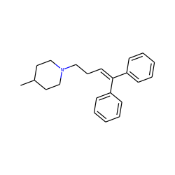 CC1CCN(CCC=C(c2ccccc2)c2ccccc2)CC1 ZINC000026296504