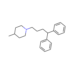 CC1CCN(CCCC(c2ccccc2)c2ccccc2)CC1 ZINC000026286390