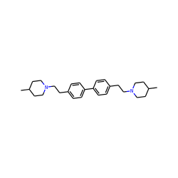 CC1CCN(CCc2ccc(-c3ccc(CCN4CCC(C)CC4)cc3)cc2)CC1 ZINC000040863373