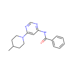 CC1CCN(c2cc(NC(=O)c3ccccc3)ncn2)CC1 ZINC000077198446