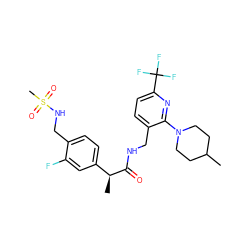 CC1CCN(c2nc(C(F)(F)F)ccc2CNC(=O)[C@@H](C)c2ccc(CNS(C)(=O)=O)c(F)c2)CC1 ZINC000205059238