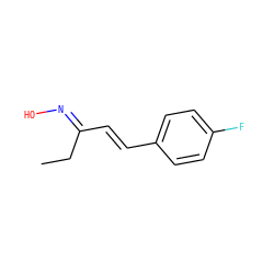 CCC(/C=C/c1ccc(F)cc1)=N\O ZINC000116359995