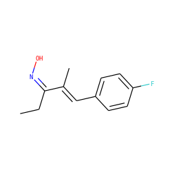 CCC(=N/O)/C(C)=C/c1ccc(F)cc1 ZINC000043206109