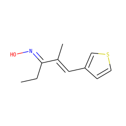 CCC(=N\O)/C(C)=C/c1ccsc1 ZINC000043206173