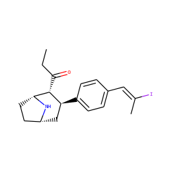 CCC(=O)[C@@H]1[C@@H](c2ccc(/C=C(\C)I)cc2)C[C@@H]2CC[C@H]1N2 ZINC000027984729