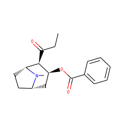CCC(=O)[C@H]1[C@@H](OC(=O)c2ccccc2)C[C@@H]2CC[C@H]1N2C ZINC000013834833