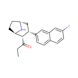 CCC(=O)[C@H]1[C@@H](c2ccc3ccc(I)cc3c2)C[C@H]2CC[C@H]1N2C ZINC000100882857