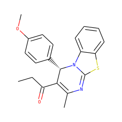 CCC(=O)C1=C(C)N=C2Sc3ccccc3N2[C@H]1c1ccc(OC)cc1 ZINC000473247909
