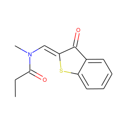 CCC(=O)N(C)/C=C1\Sc2ccccc2C1=O ZINC000012341256