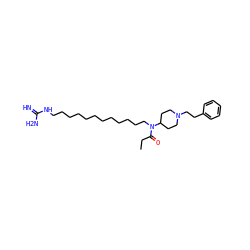 CCC(=O)N(CCCCCCCCCCCCNC(=N)N)C1CCN(CCc2ccccc2)CC1 ZINC000013588989