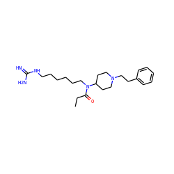 CCC(=O)N(CCCCCCNC(=N)N)C1CCN(CCc2ccccc2)CC1 ZINC000013588987