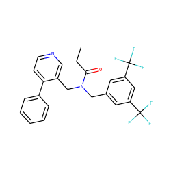 CCC(=O)N(Cc1cc(C(F)(F)F)cc(C(F)(F)F)c1)Cc1cnccc1-c1ccccc1 ZINC000096285096