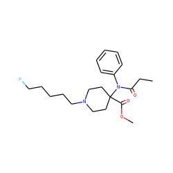 CCC(=O)N(c1ccccc1)C1(C(=O)OC)CCN(CCCCCF)CC1 ZINC000013676627