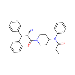 CCC(=O)N(c1ccccc1)C1CCN(C(=O)[C@@H](N)C(c2ccccc2)c2ccccc2)CC1 ZINC000028703162