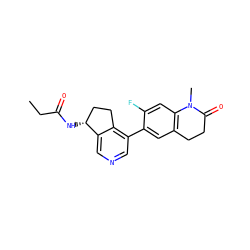 CCC(=O)N[C@@H]1CCc2c(-c3cc4c(cc3F)N(C)C(=O)CC4)cncc21 ZINC000205005635