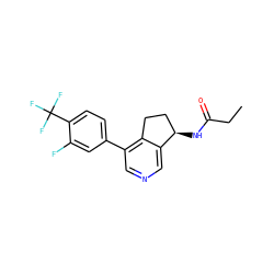 CCC(=O)N[C@@H]1CCc2c(-c3ccc(C(F)(F)F)c(F)c3)cncc21 ZINC000205711023