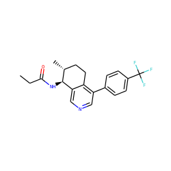 CCC(=O)N[C@@H]1c2cncc(-c3ccc(C(F)(F)F)cc3)c2CC[C@H]1C ZINC000205713366
