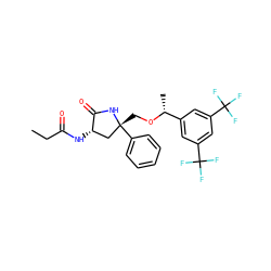 CCC(=O)N[C@H]1C[C@@](CO[C@H](C)c2cc(C(F)(F)F)cc(C(F)(F)F)c2)(c2ccccc2)NC1=O ZINC000034272589