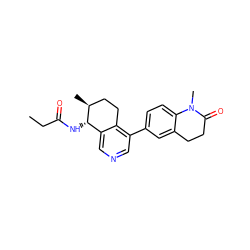 CCC(=O)N[C@H]1c2cncc(-c3ccc4c(c3)CCC(=O)N4C)c2CC[C@@H]1C ZINC000205032330