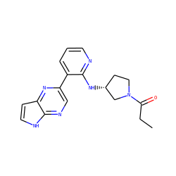 CCC(=O)N1CC[C@@H](Nc2ncccc2-c2cnc3[nH]ccc3n2)C1 ZINC000169031370