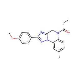 CCC(=O)N1Cc2nc(-c3ccc(OC)cc3)nn2-c2cc(C)ccc21 ZINC000299840902