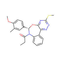 CCC(=O)N1c2ccccc2-c2nnc(SC)nc2O[C@H]1c1ccc(OC)c(C)c1 ZINC000001007185