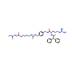 CCC(=O)NCC(=O)NCCCCNC(=O)NCc1ccc(CNC(=O)[C@@H](CCCNC(=N)N)NC(=O)C(c2ccccc2)c2ccccc2)cc1 ZINC000096286227