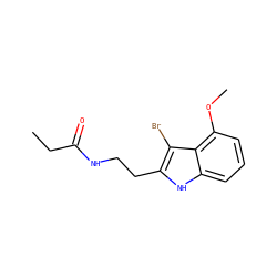 CCC(=O)NCCc1[nH]c2cccc(OC)c2c1Br ZINC000013863808