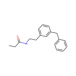 CCC(=O)NCCc1cccc(Cc2ccccc2)c1 ZINC000035075351