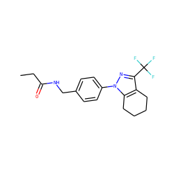 CCC(=O)NCc1ccc(-n2nc(C(F)(F)F)c3c2CCCC3)cc1 ZINC000066102604