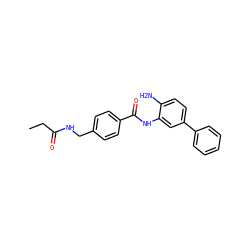 CCC(=O)NCc1ccc(C(=O)Nc2cc(-c3ccccc3)ccc2N)cc1 ZINC000029039037