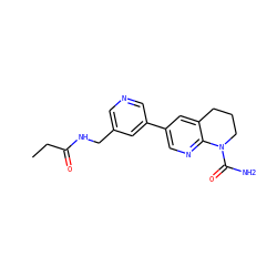 CCC(=O)NCc1cncc(-c2cnc3c(c2)CCCN3C(N)=O)c1 ZINC001772634225