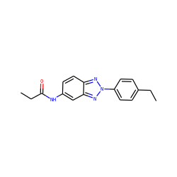 CCC(=O)Nc1ccc2nn(-c3ccc(CC)cc3)nc2c1 ZINC000000317404
