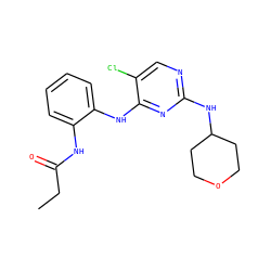 CCC(=O)Nc1ccccc1Nc1nc(NC2CCOCC2)ncc1Cl ZINC000263620632