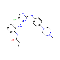 CCC(=O)Nc1ccccc1Nc1nc(Nc2ccc(N3CCN(C)CC3)cc2)ncc1Cl ZINC000584904719