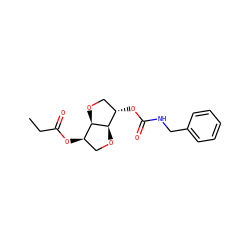 CCC(=O)O[C@@H]1CO[C@@H]2[C@@H](OC(=O)NCc3ccccc3)CO[C@H]12 ZINC000040955999