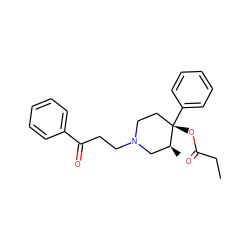 CCC(=O)O[C@]1(c2ccccc2)CCN(CCC(=O)c2ccccc2)C[C@@H]1C ZINC000005046337