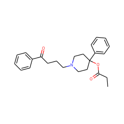 CCC(=O)OC1(c2ccccc2)CCN(CCCC(=O)c2ccccc2)CC1 ZINC000005046331