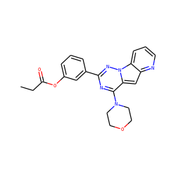 CCC(=O)Oc1cccc(-c2nc(N3CCOCC3)c3cc4ncccc4n3n2)c1 ZINC000073221446