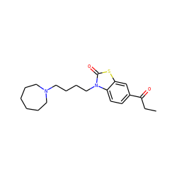 CCC(=O)c1ccc2c(c1)sc(=O)n2CCCCN1CCCCCC1 ZINC000096916503