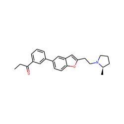CCC(=O)c1cccc(-c2ccc3oc(CCN4CCC[C@H]4C)cc3c2)c1 ZINC000013606779