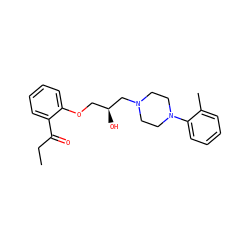 CCC(=O)c1ccccc1OC[C@H](O)CN1CCN(c2ccccc2C)CC1 ZINC000096941804