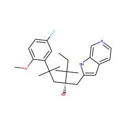 CCC(C)(C)[C@@](O)(Cc1cc2ccncc2[nH]1)CC(C)(C)c1cc(F)ccc1OC ZINC000038268574