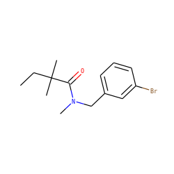 CCC(C)(C)C(=O)N(C)Cc1cccc(Br)c1 ZINC000054403217