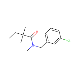 CCC(C)(C)C(=O)N(C)Cc1cccc(Cl)c1 ZINC000263751023