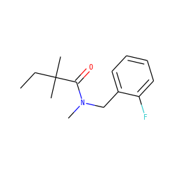 CCC(C)(C)C(=O)N(C)Cc1ccccc1F ZINC000263764115