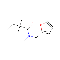 CCC(C)(C)C(=O)N(C)Cc1ccco1 ZINC000171151984