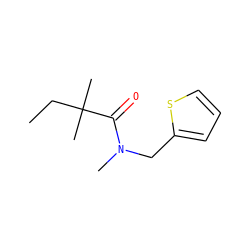 CCC(C)(C)C(=O)N(C)Cc1cccs1 ZINC000263805879