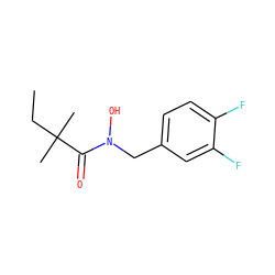 CCC(C)(C)C(=O)N(O)Cc1ccc(F)c(F)c1 ZINC001772626183